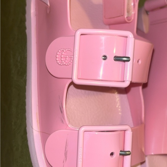 Pink Sandals with Square Buckles